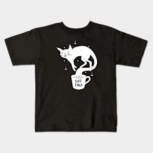 Bad luck, Black cat with coffee Kids T-Shirt